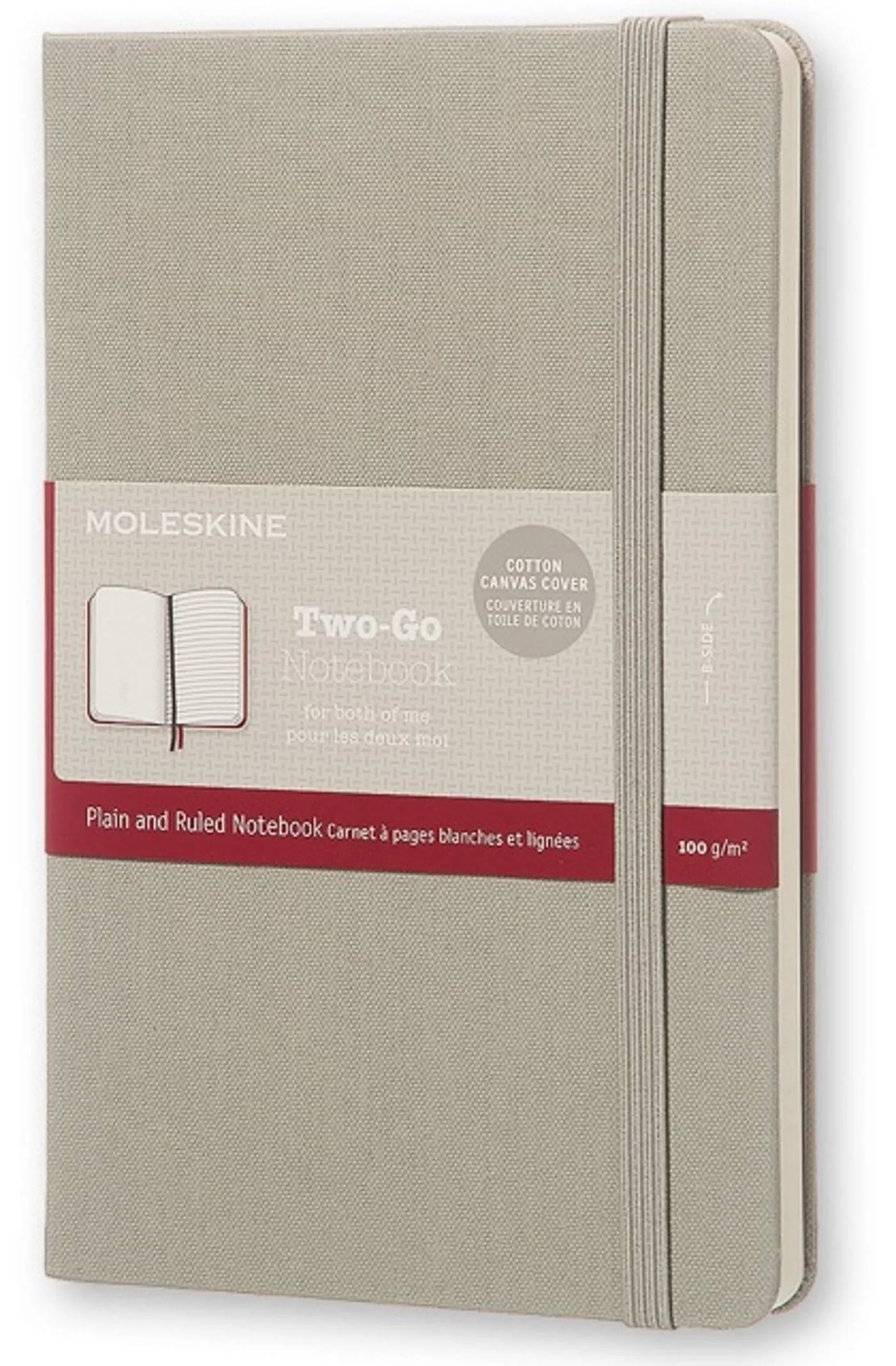 Moleskine TWO-GO Notebook Hard Cover Grey