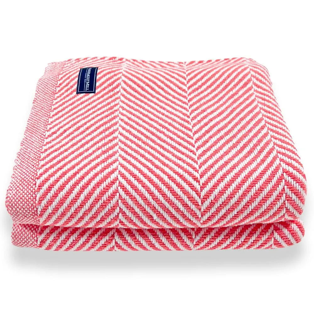 Monhegan Cotton Throw Without Fringe - Coral