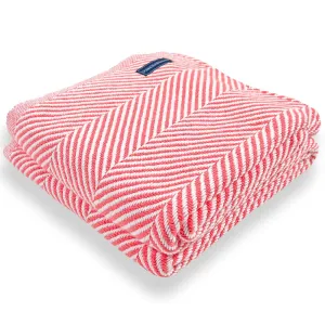Monhegan Cotton Throw Without Fringe - Coral