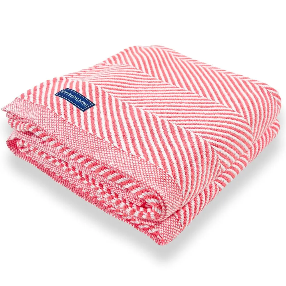 Monhegan Cotton Throw Without Fringe - Coral