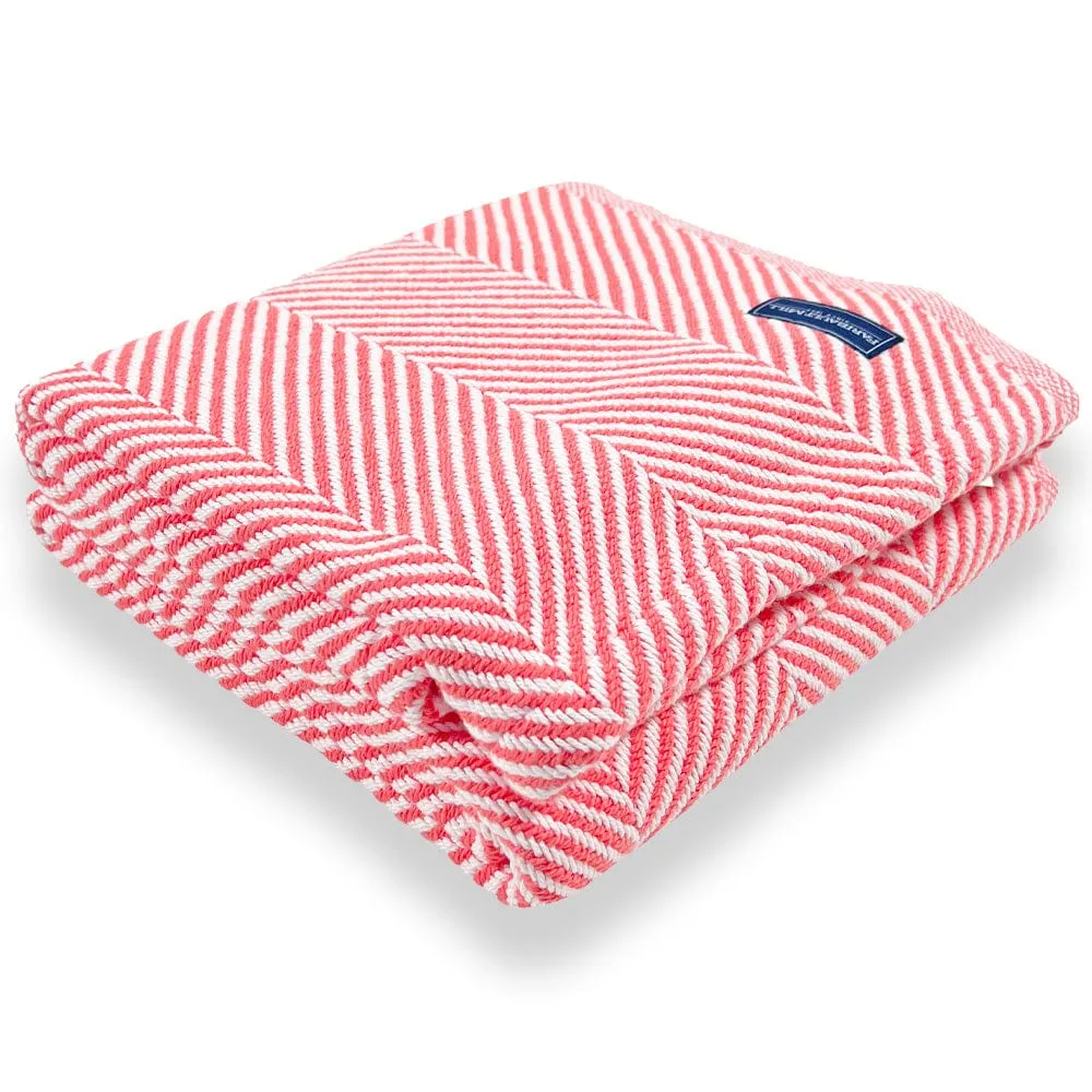 Monhegan Cotton Throw Without Fringe - Coral