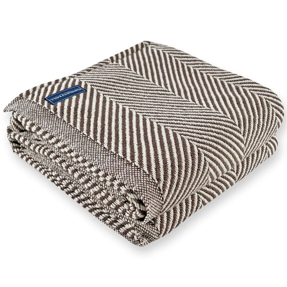 Monhegan Cotton Throw Without Fringe - Sable