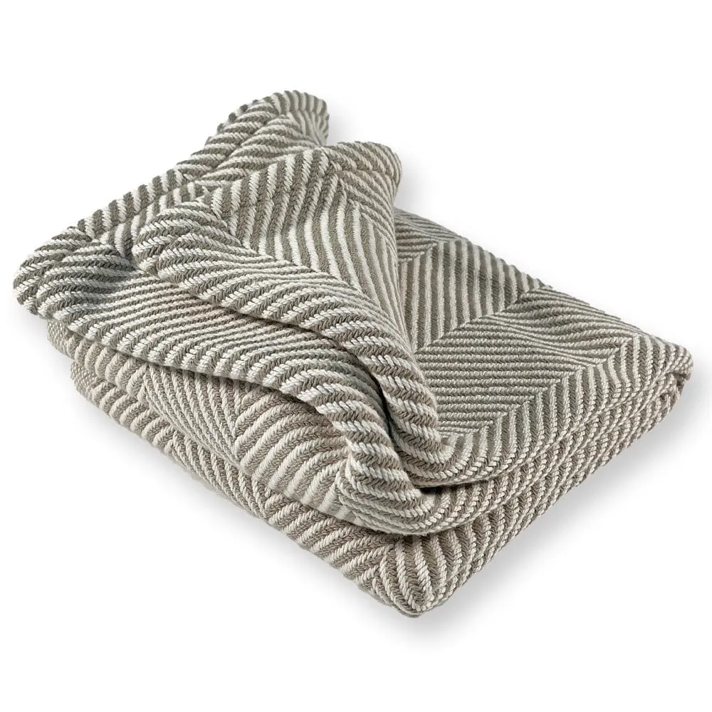 Monhegan Cotton Throw Without Fringe - Stone