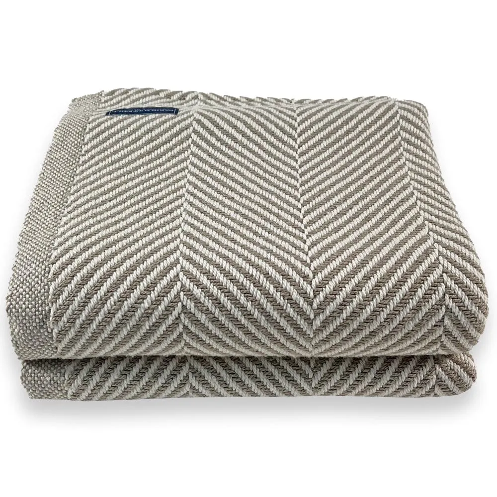 Monhegan Cotton Throw Without Fringe - Stone