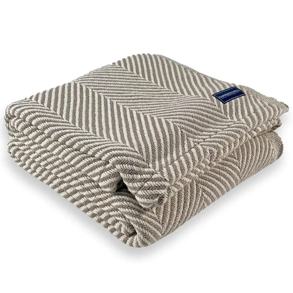 Monhegan Cotton Throw Without Fringe - Stone