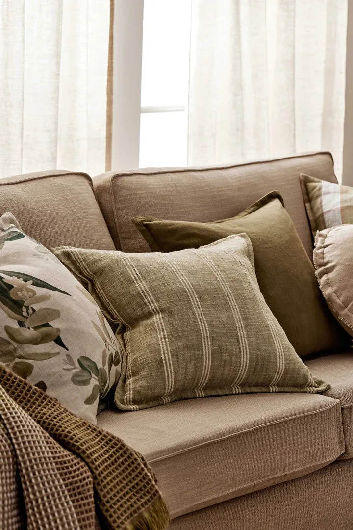 Munro Green Stripe Feather Cushion