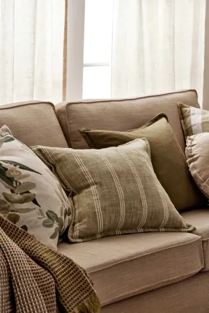 Munro Green Stripe Feather Cushion