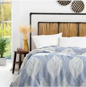 Natural Cotton Muslin Bed Cover  Gauze Blanket