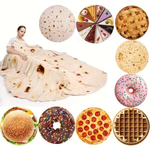 Pancake and Burrito Flannel Blanket Cozy and Versatile