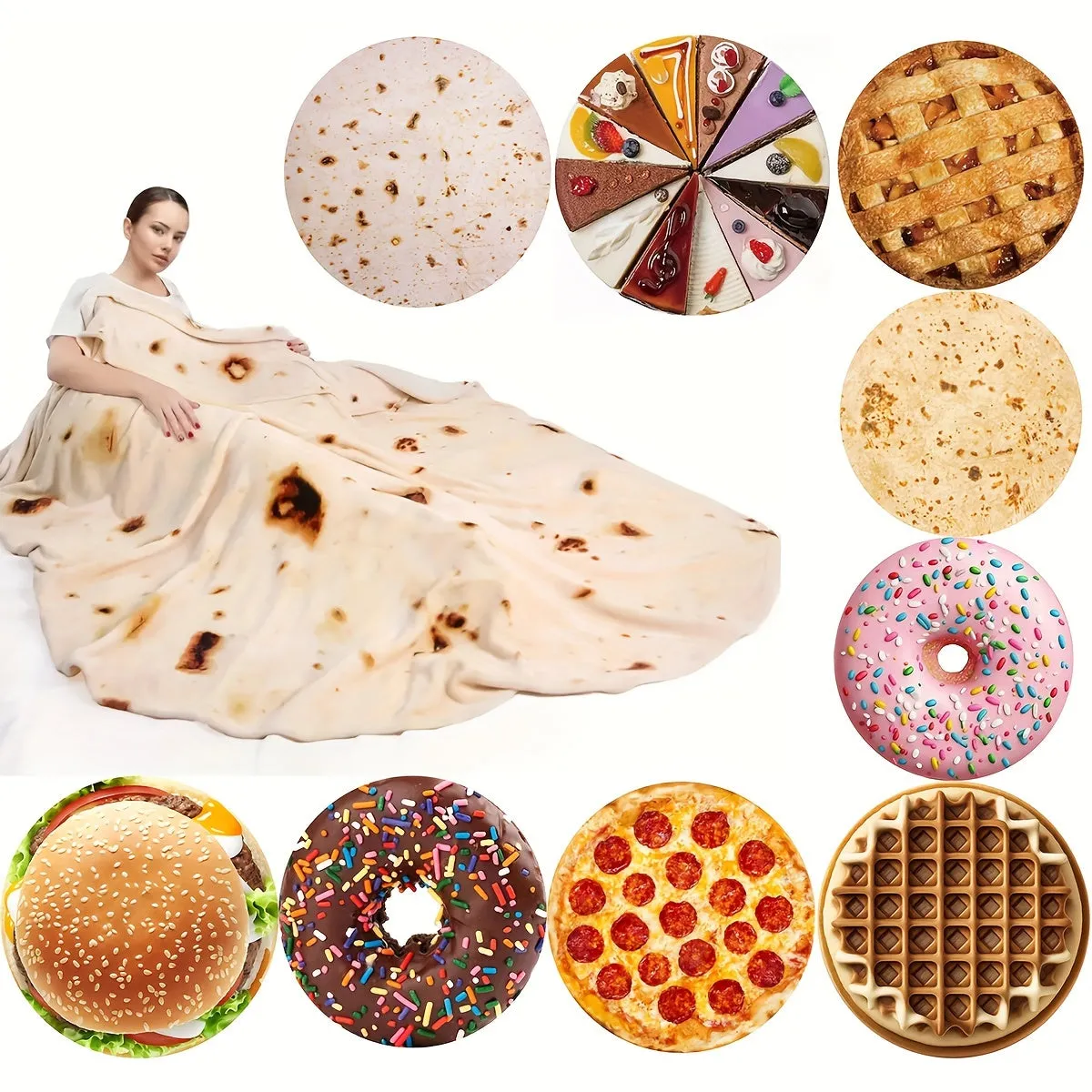 Pancake and Burrito Flannel Blanket Cozy and Versatile