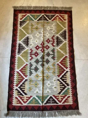 Panja Weave Durries Red