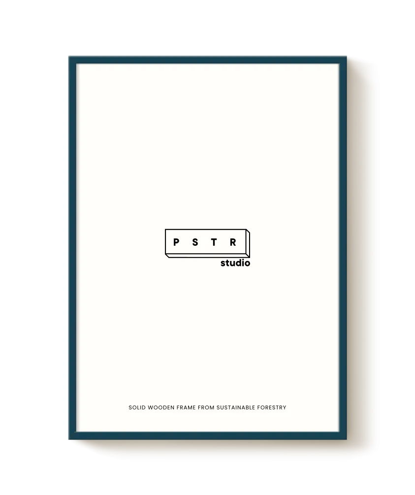 Petrol Blue Wood Frame
