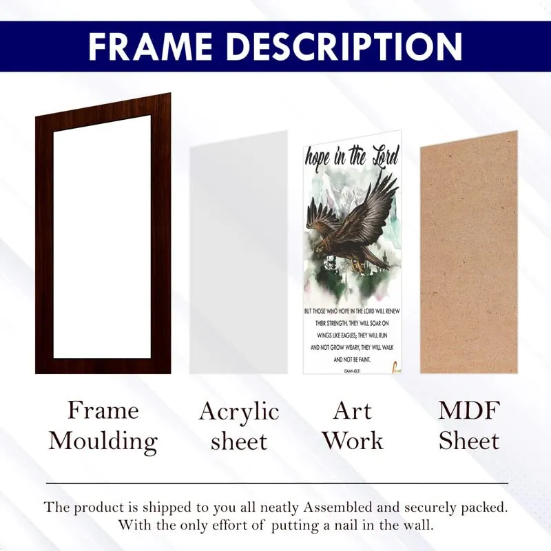 Printality Bible Hope in the lord | ISAIAH 40:31 | Verse Wall Photo Frames Photo Frame For Wall Christians Photo Frames Size Hanging Frame for Decoration Room, Bedroom, Hall, Living Room