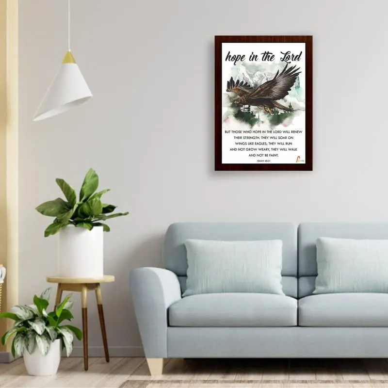 Printality Bible Hope in the lord | ISAIAH 40:31 | Verse Wall Photo Frames Photo Frame For Wall Christians Photo Frames Size Hanging Frame for Decoration Room, Bedroom, Hall, Living Room
