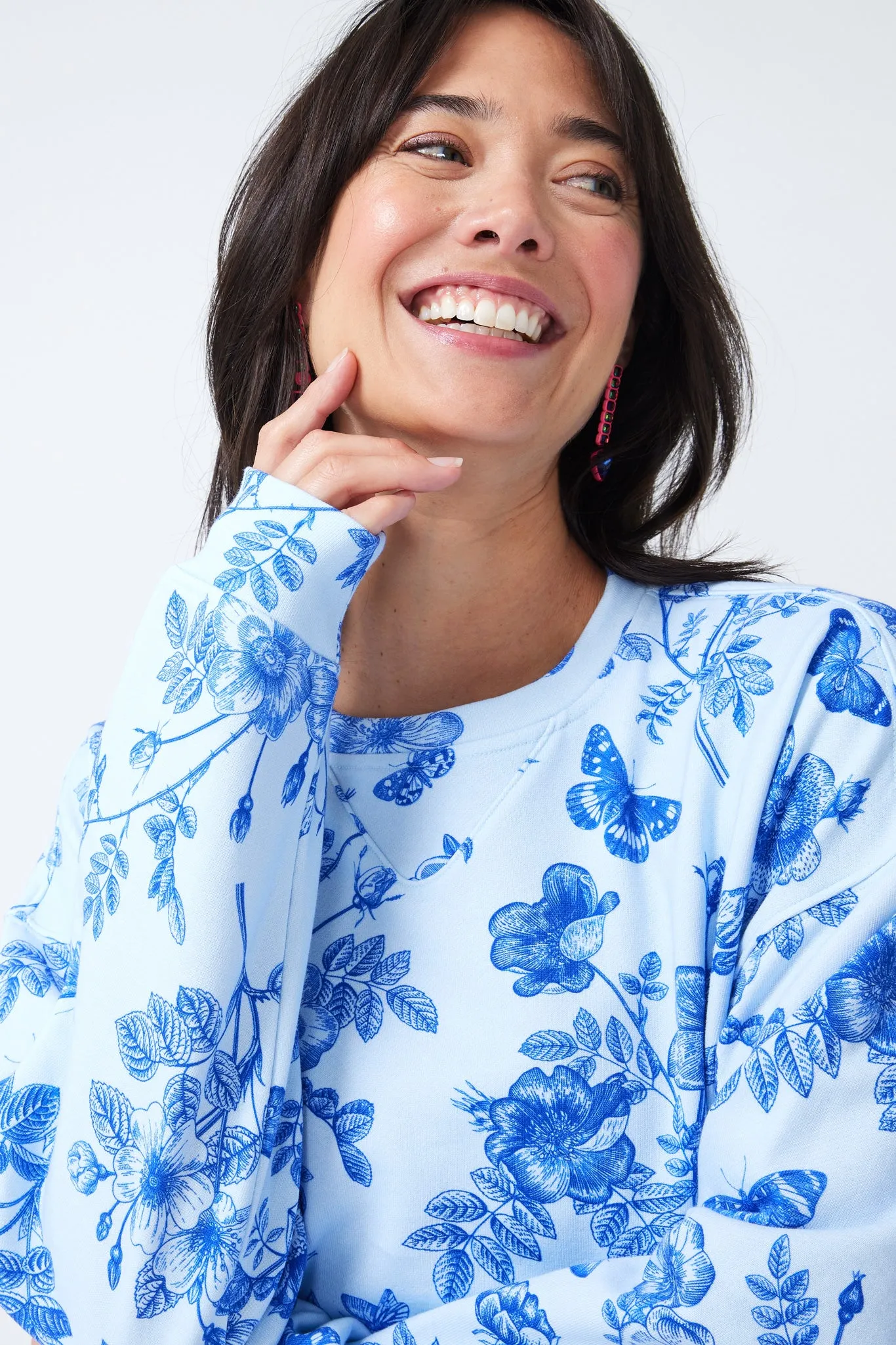 Printed Crew in Light Blue Fine China