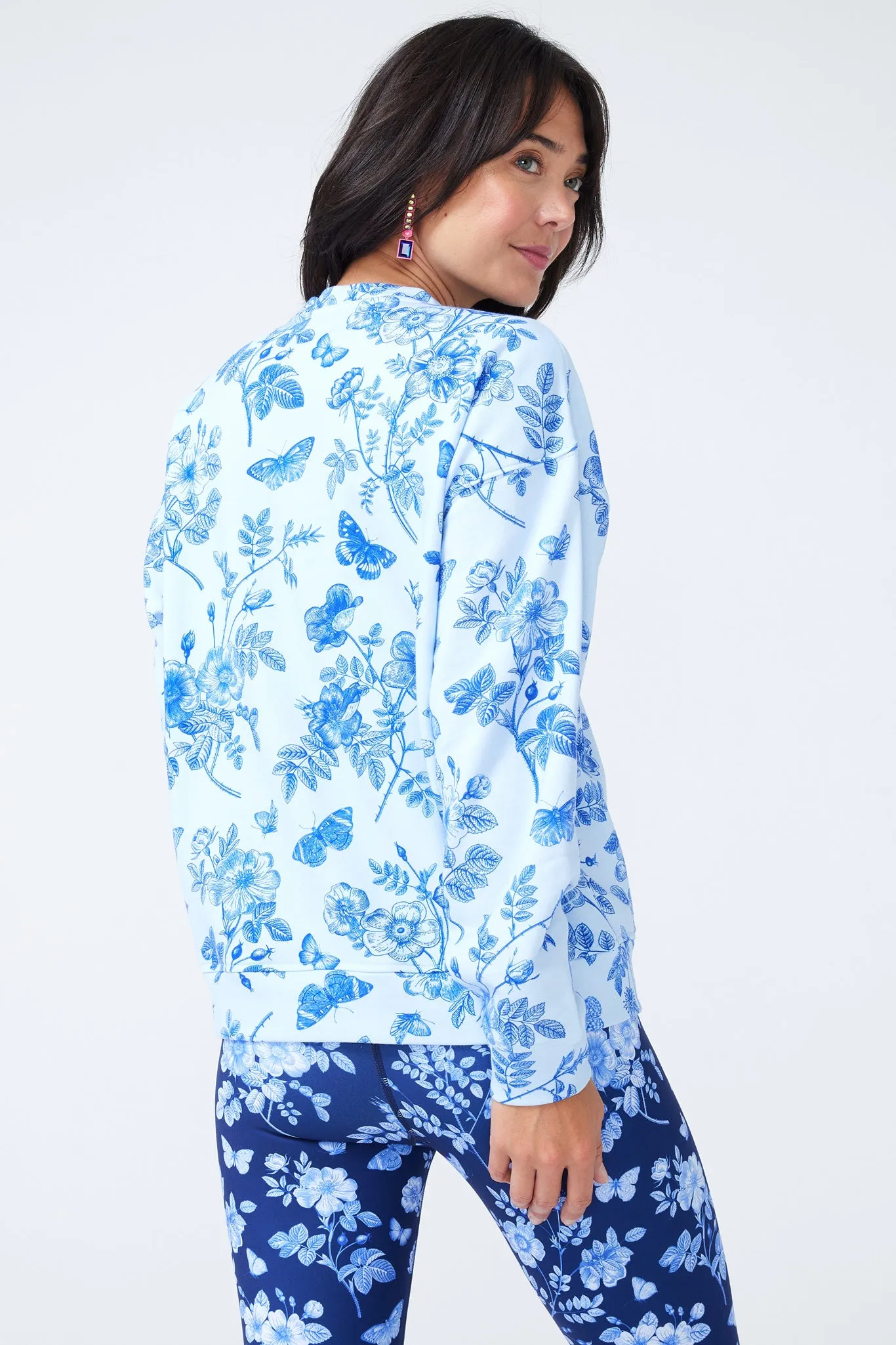 Printed Crew in Light Blue Fine China