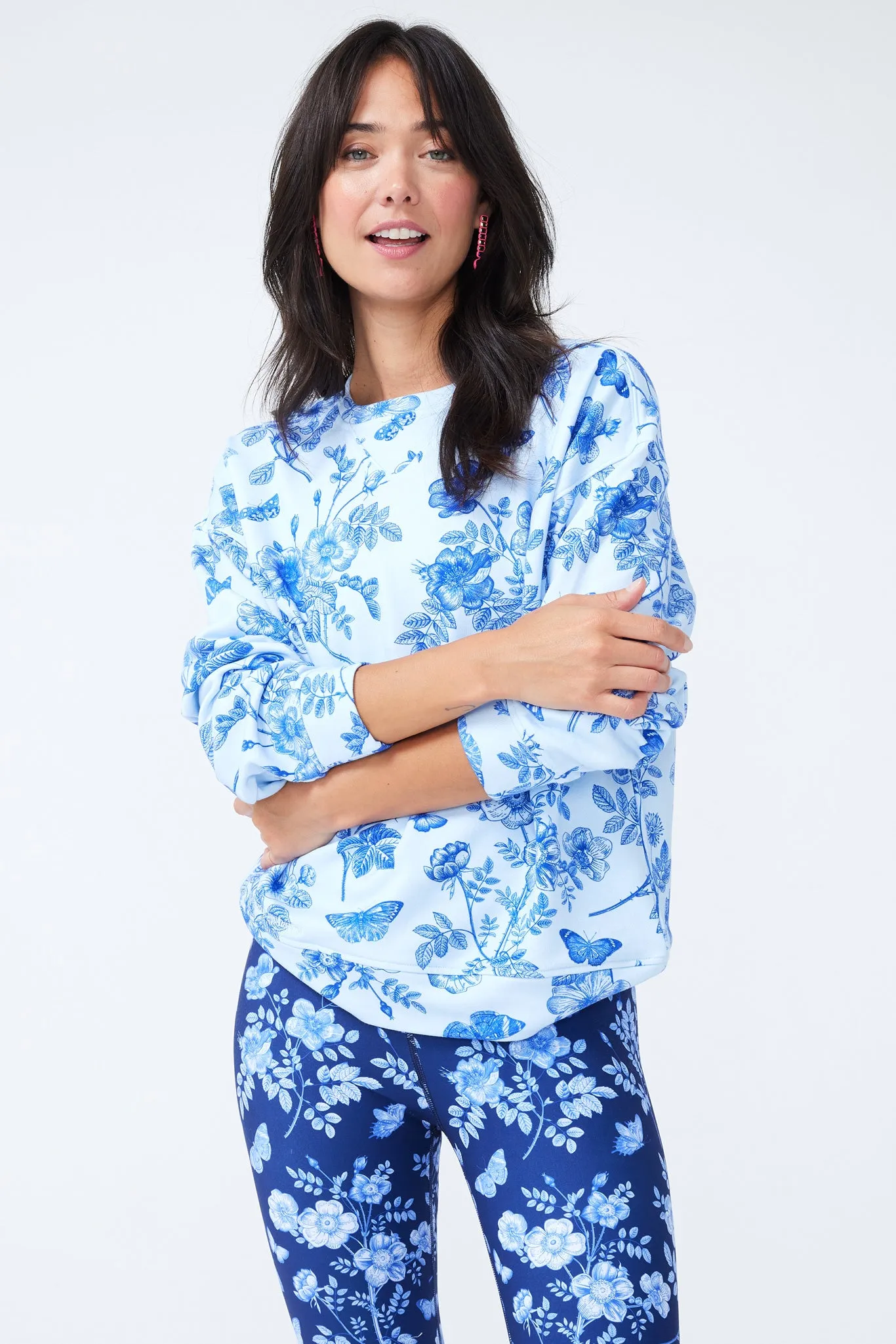 Printed Crew in Light Blue Fine China