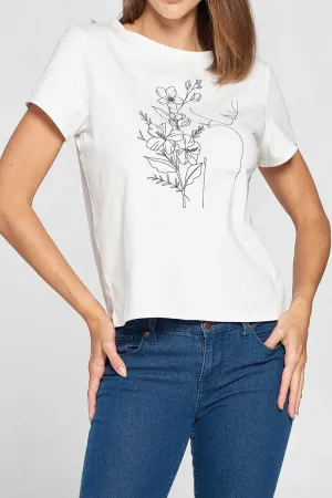 PRINTED SHORT TEE - THE FLORAL GIRL