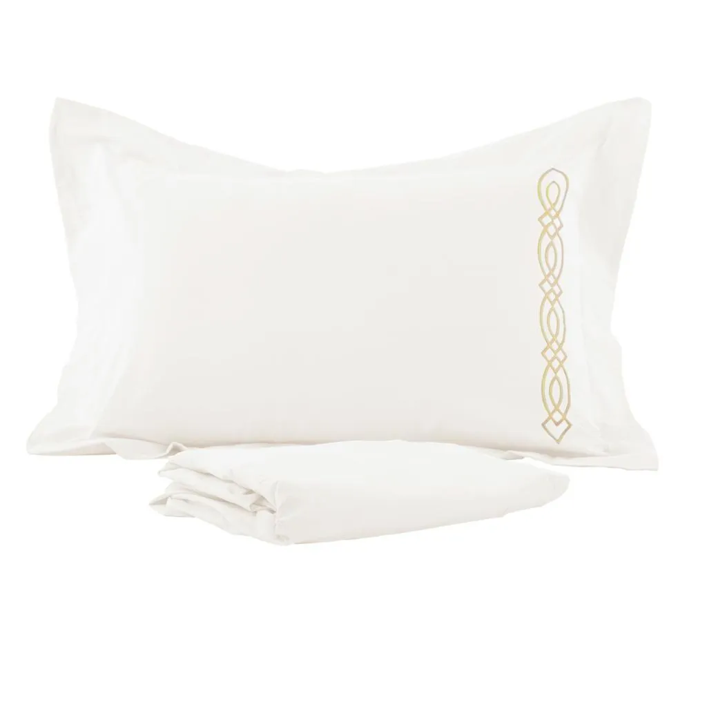 Rili- Loop Embroidered Parcale Fitted Sheet Set- 100% Cotton