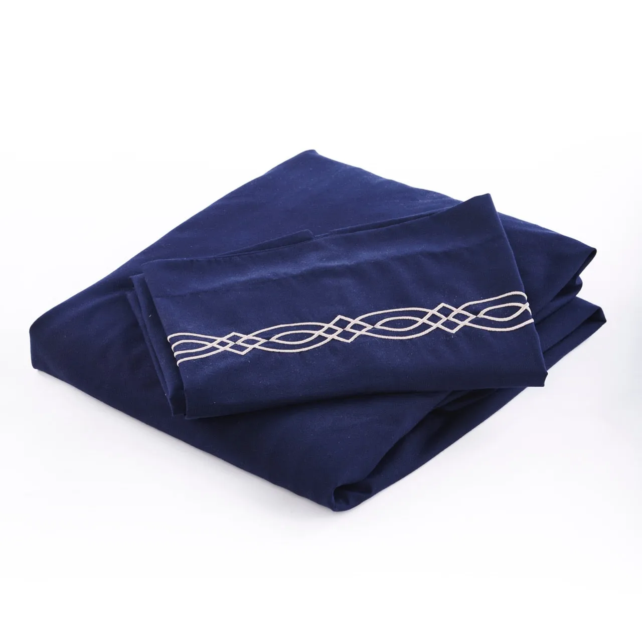 Rili- Loop Embroidered Parcale Fitted Sheet Set- 100% Cotton