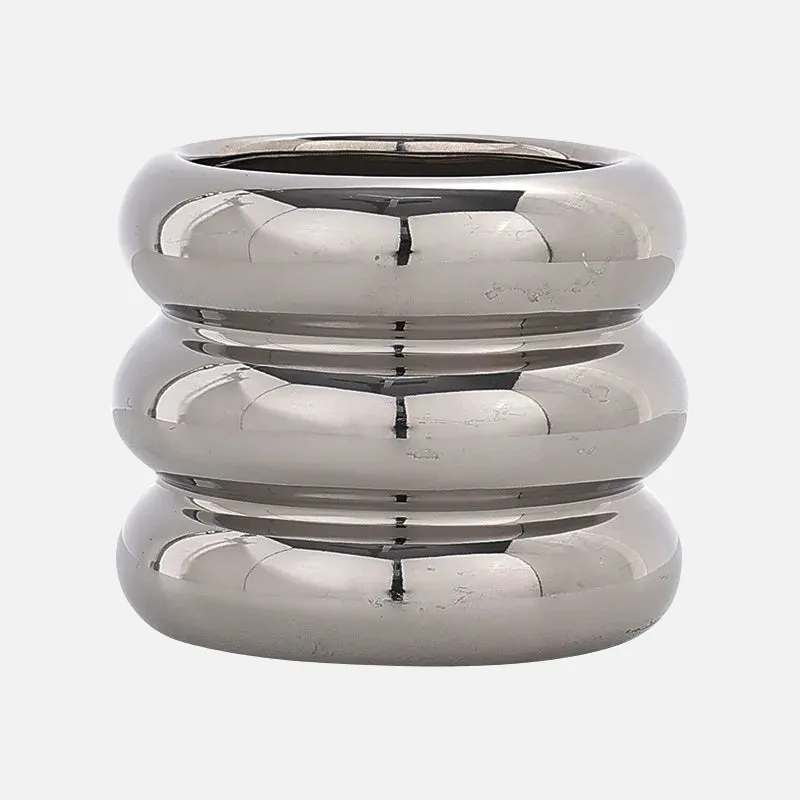 Ripple Ring Glazed Ceramic Vase and Desktop Organizer