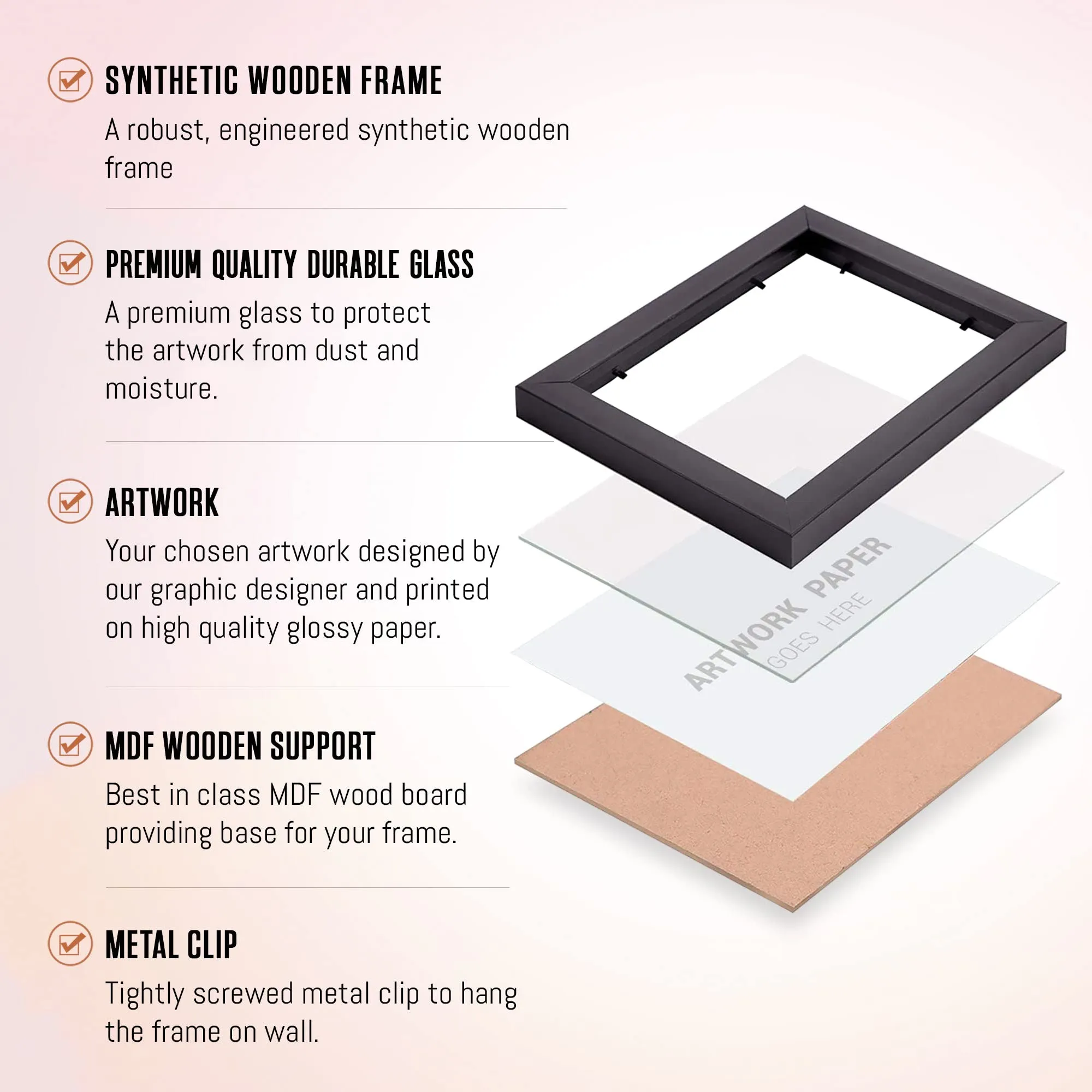 Ritwika's Customised Set of 6 Premium Personalized Print Collage Photo Frames In 5 Sizes | Two 8X12, One 8X8, One 6X12, One 12X12 & One 12X18 Inches With Plexiglass