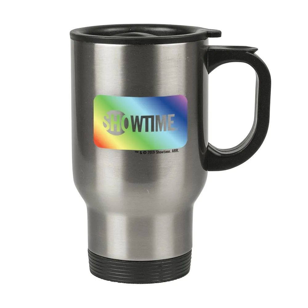 Showtime Pride Box Logo 14 oz Stainless Steel Travel Mug with Handle