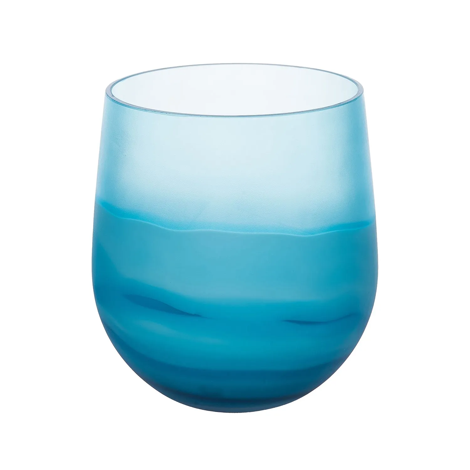 Small Blue Frosted Glass Vase