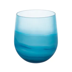 Small Blue Frosted Glass Vase