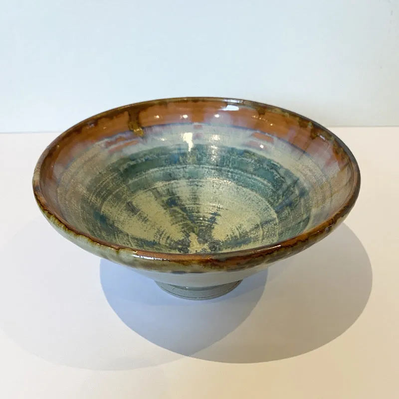 Small Ceramic Bowl, Green Inside, Brown Rim 1 (MM27)