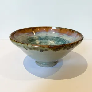 Small Ceramic Bowl, Green Inside, Brown Rim 1 (MM27)