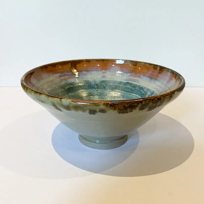 Small Ceramic Bowl, Green Inside, Brown Rim 1 (MM27)