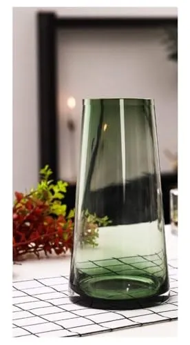 SPHINX Decorative Glass Vase for Flowers Plants Home Decor Office Living Table Decorations, Vases for Home Decor, Luster Glass Vase,Modern Glass Vase - (Green, Approx 9 Inches Height)