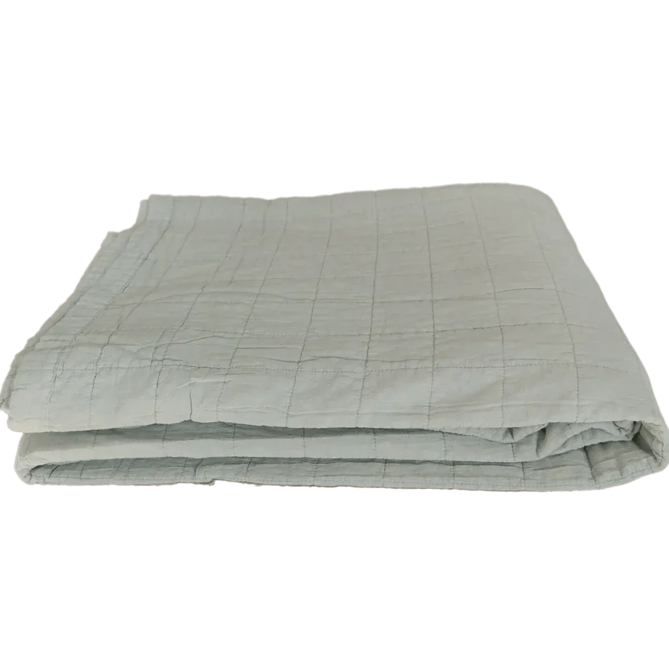 Stonewashed Cotton Reversible Quilt | Sage Green