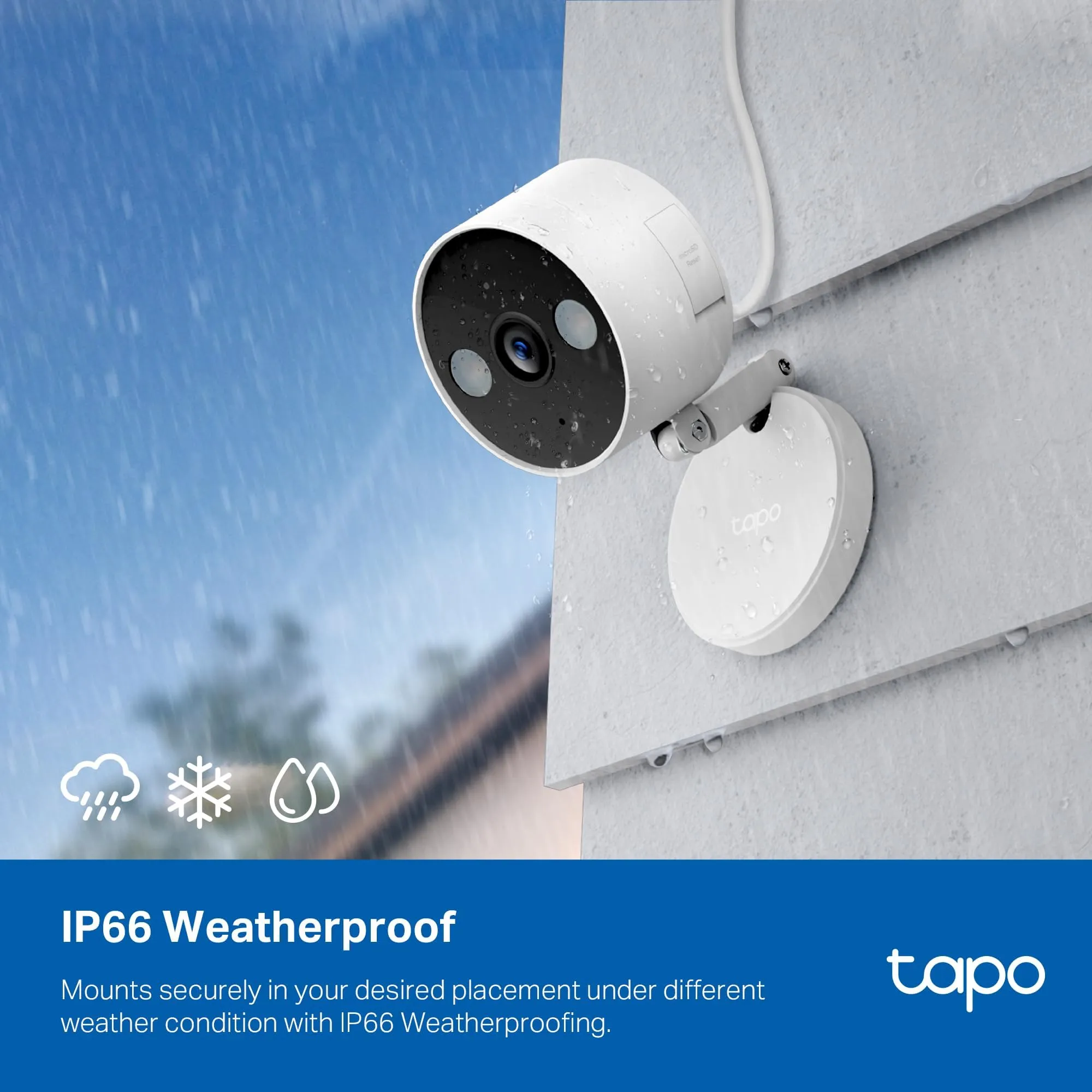 Tapo TP-Link 2K QHD Security Camera, Indoor/Outdoor,   ' , Color Night Vision, Free Person/Pet/Vehicle Detection, Invisible IR Mode, SD Storage, C120