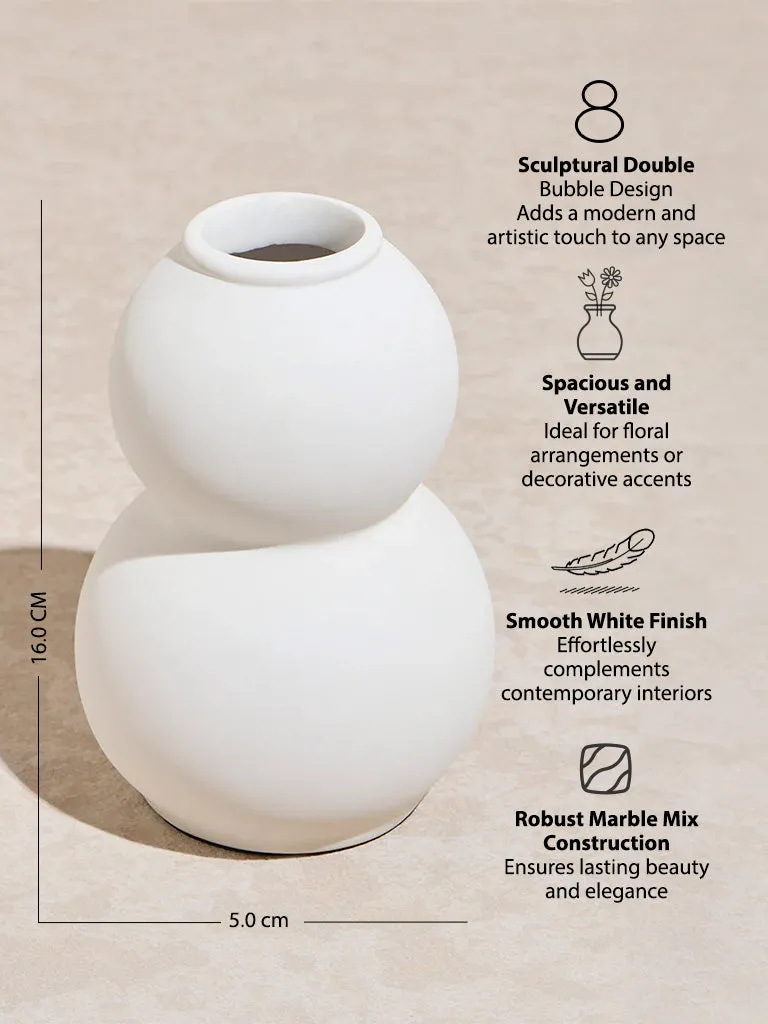 Westside Home White Double Bubble Vase