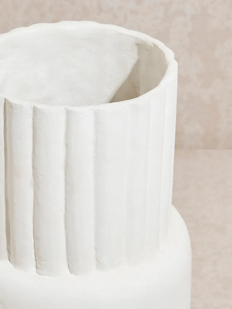 Westside Home White Paper Mache Cylindrical Vase