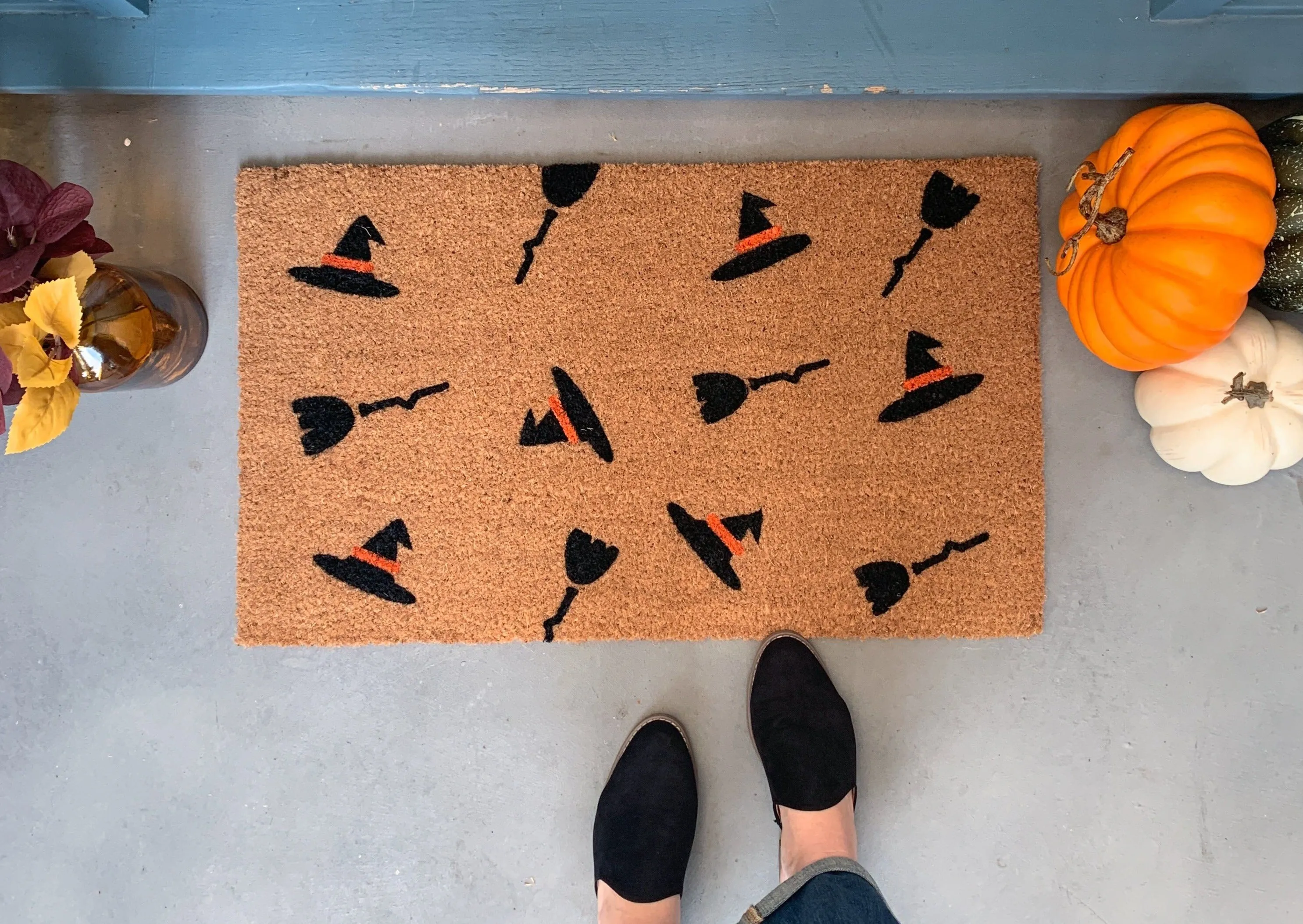 Witch Pattern Halloween Doormat